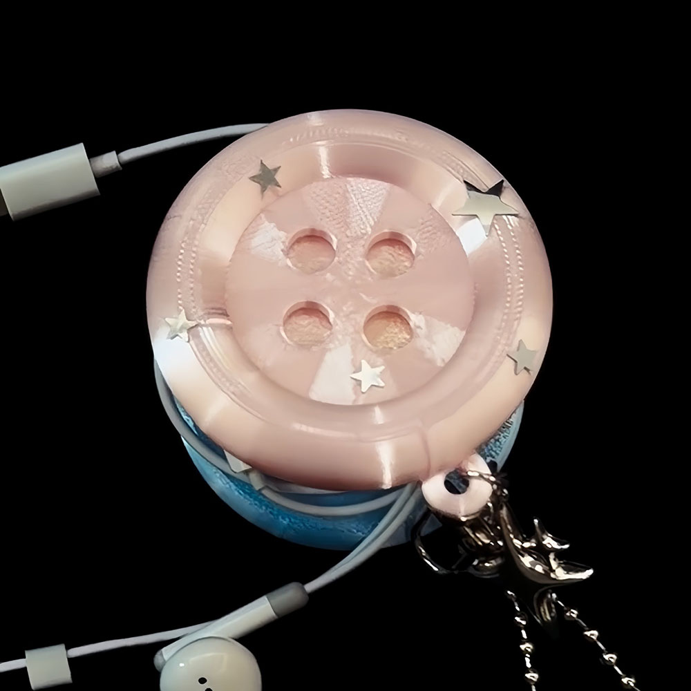 Cable Winder Keychain - Organizador de Cabos Kawaii: Chaveiro Fofo
