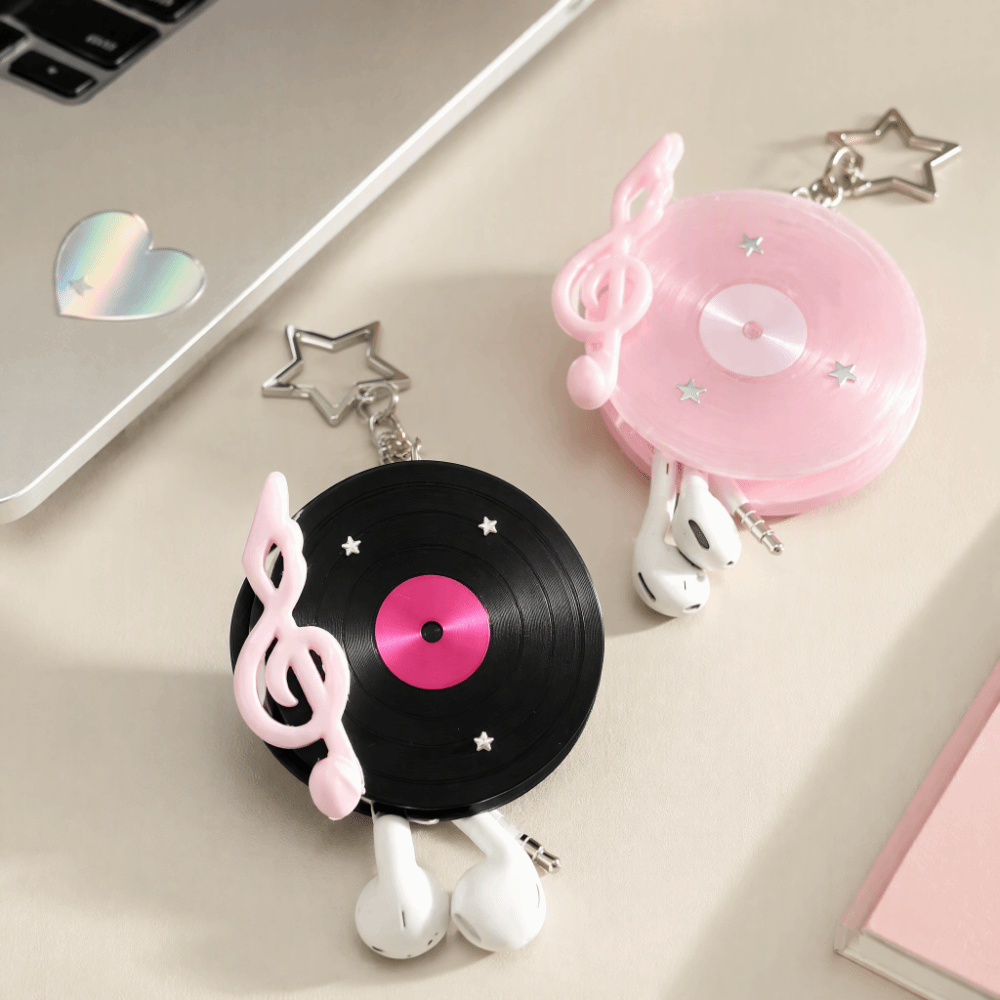 Cable Winder Keychain - Chaveiro de Disco de Vinil Y2K